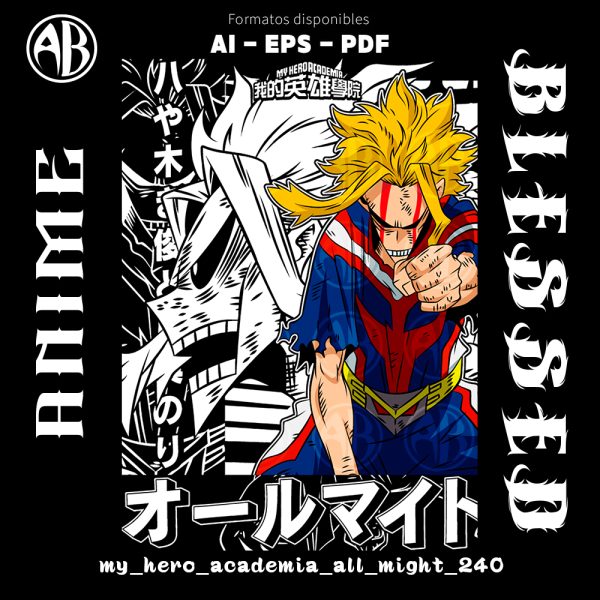 All Might Border My Hero Academia - All Might - SKU240-Vector - Anime Blessed