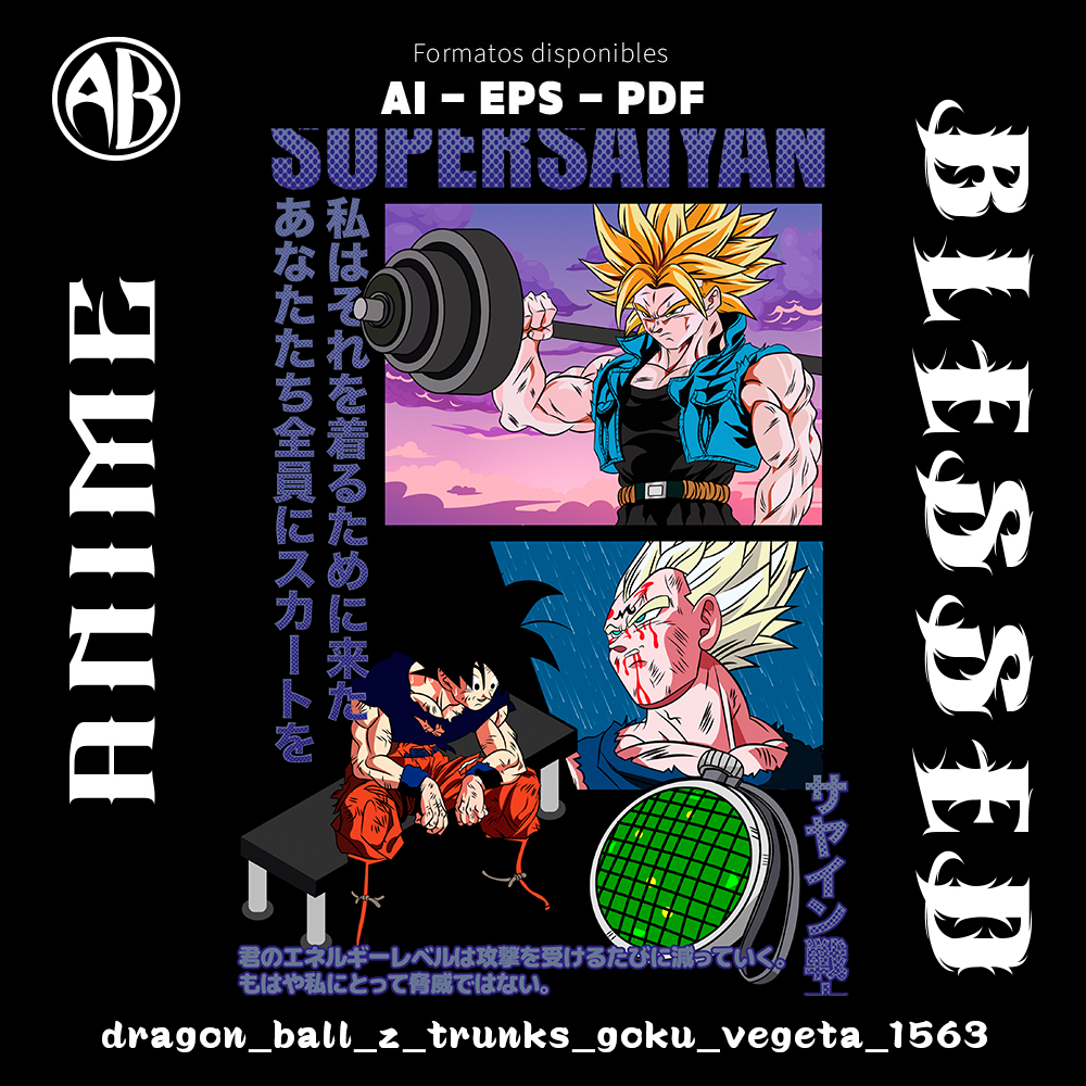 Dragon Ball Z Trunks Goku Vegeta Vector SKU1563 Anime Blessed dragon-ball-z-trunks-goku-vegeta-vector-sku1563-anime-blessed