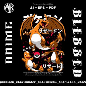 Pokemon - Charmander Charmeleon Charizard-Vector - SKU2469
