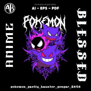 Pokemon - Gastly Haunter Gengar-Vector - SKU2454