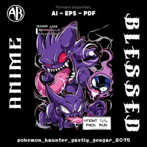 Pokemon - Haunter Gastly Gengar-Vector - SKU2075