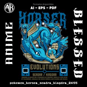 Pokemon - Horsea Seadra Kingdra-Vector - SKU2455