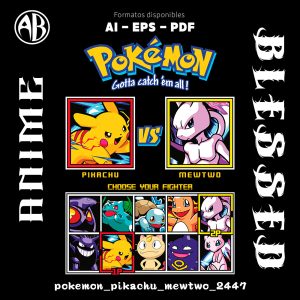 Pokemon - Pikachu Mewtwo-Vector - SKU2447