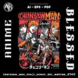Chainsaw Man - Denji Power Aki Makima-Vector - SKU2745