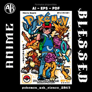 Pokemon - Ash Elenco-Vector - SKU2863