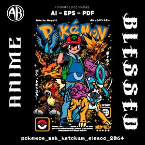 Pokemon - Ash Ketchum Elenco-Vector - SKU2864