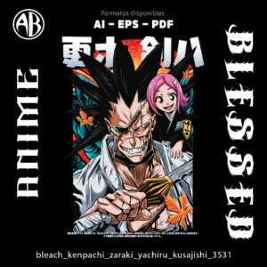 Bleach - Kenpachi Zaraki Yachiru Kusajishi-Vector - SKU3531